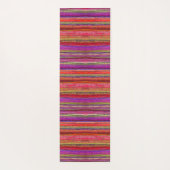 Boho Vintage Rot Violette Streifen -  Yogamatte (Rückseite)