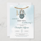 Boho Vintage Salbei Einladung (Vorderseite)