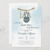 Boho Vintage Salbei Einladung (Vorne/Hinten)