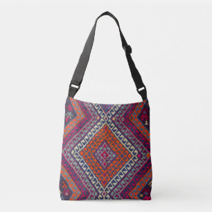 Boho-Vintage-Teppich aus türkischem Kilim Tragetaschen Mit Langen Trägern
