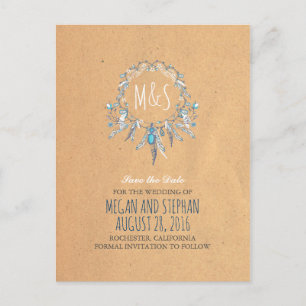 Boho-Vintage-Traumfänger Save-the-Date-Karte Ankündigungspostkarte
