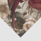 Boho Vintage Vögel & Blumenmotive Seidenpapier (Detail)