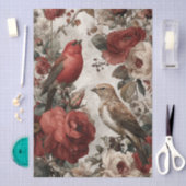 Boho Vintage Vögel & Blumenmotive Seidenpapier (Handwerk)