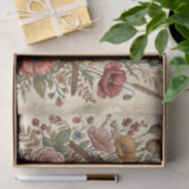 Boho Vintage Vögel & Blumenmotive Seidenpapier (Geschenk)