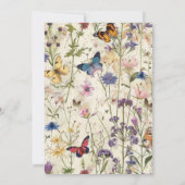 Boho Vintage Wildblume Kinderdusche Einladung (Rückseite)