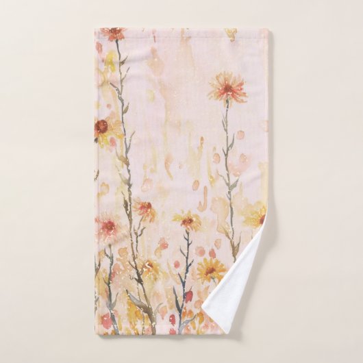 Boho Vintage Wildblumen Badhandtuch Set (Handtuch)