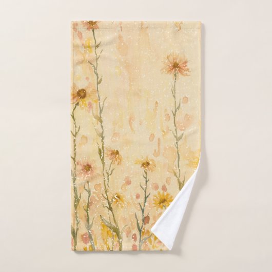 Boho Vintage Wildblumen Badhandtuch Set (Handtuch)