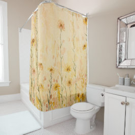 Boho Vintage Wildblumen Duschvorhang