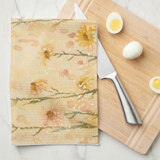 Boho Vintage Wildblumen Geschirrtuch (Viertel Falte)