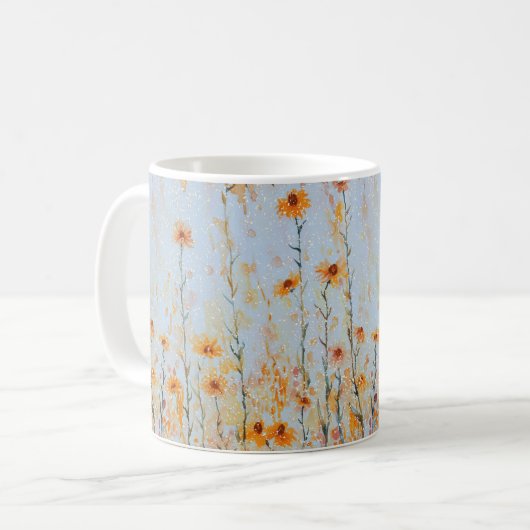 Boho Vintage Wildblumen Kaffeetasse (Vorderseite Links)