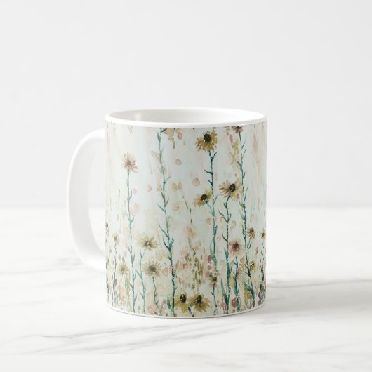 Boho Vintage Wildblumen Kaffeetasse (Vorderseite Links)