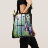 Boho-Violetter Traumfänger im Fenster Tasche (Von Nahem)