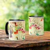 Boho-Violine Blumen Collage mit Affirmation Tasse