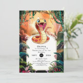 Boho Viper Snake Birthday Einladung (Stehend Vorderseite)