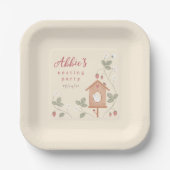 Boho-Vögel-Beeren-Nesting-Party-Mädchen-Baby-Party Pappteller (Vorderseite)