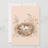 Boho-Vogelnest-Baby-Party-Einladung Einladung (Rückseite)