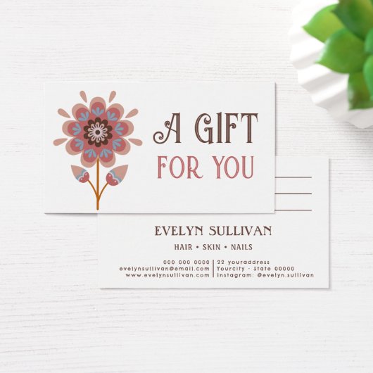 Boho Volkskunst Blume Geschenkkarte (Schreibtisch)