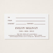 Boho Volkskunst Blume Geschenkkarte (Rückseite)