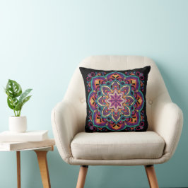 Boho-Volkskunst-Blume Kissen