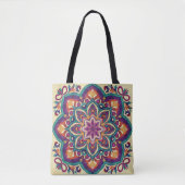 Boho-Volkskunst-Blume Tasche (Vorderseite)