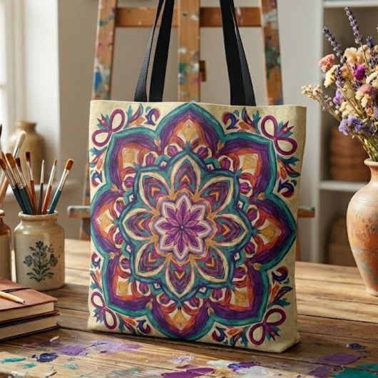 Boho-Volkskunst-Blume Tasche