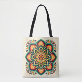 Boho-Volkskunst-Blume Tasche (Vorderseite)