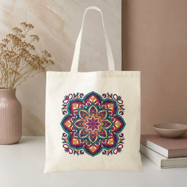 Boho-Volkskunst-Blume Tragetasche