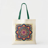 Boho-Volkskunst-Blume Tragetasche (Vorne)