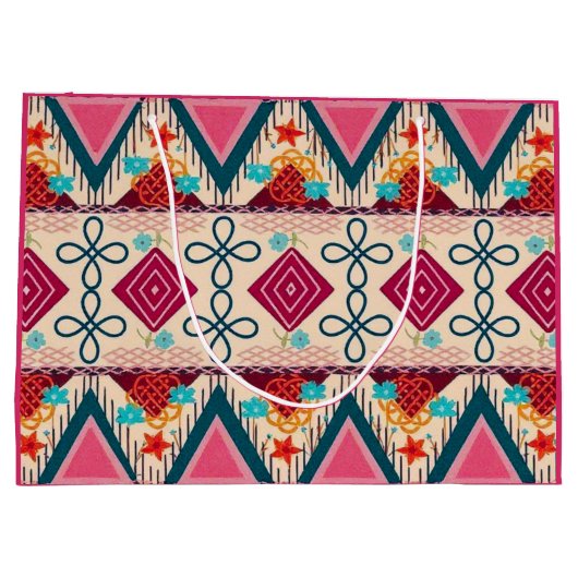Boho-Volkskunst  Große Geschenktüte (Rückseite)