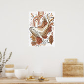 Boho-Wal-Botanik-Ozean-Kunstposter Poster (Küche)