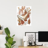 Boho-Wal-Botanik-Ozean-Kunstposter Poster (Heimbüro)