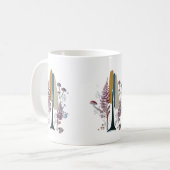Boho-Wald-Abstrakt-Pinselstrich-Klassischer Becher Kaffeetasse (Vorderseite Links)
