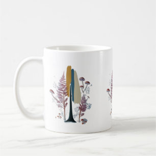 Boho-Wald-Abstrakt-Pinselstrich-Klassischer Becher Kaffeetasse