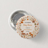 Boho-Wald-Baby-Party | Rustikale Waldtiere Button (Vorne & Hinten)