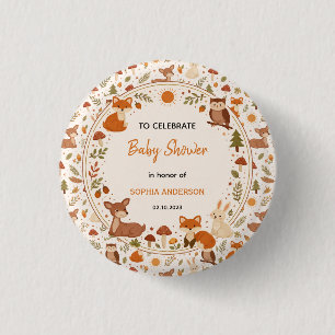 Boho-Wald-Baby-Party   Rustikale Waldtiere Button