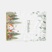 Boho-Wald-Babymantel | Reh-Wald-Kinderzimmer Fleecedecke (Vorderseite (Horizontal))