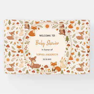 Boho-Wald-Babyparty   Rustikale Waldtiere  Banner
