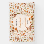 Boho-Wald-Babyparty | Rustikale Waldtiere Banner (Vertikal)