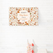 Boho-Wald-Babyparty | Rustikale Waldtiere Banner (InSitu)