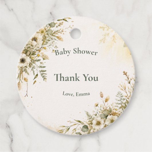 Boho-Wald-Babyshower-Geschenkanhänger Geschenkanhänger (Vorderseite)