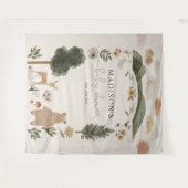 Boho-Wald-Babyshower-Hintergrund-Tapete Wandteppich (Vorderseite (Horizontal))