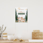 Boho-Wald-Babyshower-Willkommensschild Poster (Küche)