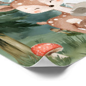 Boho-Wald-Babyshower-Willkommensschild Poster (Ecke)