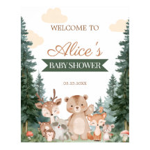 Boho-Wald-Babyshower-Willkommensschild