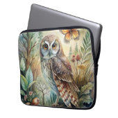 Boho-Wald-Eule Laptopschutzhülle (Vorderseite Links)