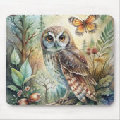 Boho-Wald-Eule Mousepad (Vorne)