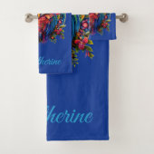 Boho-Wald-Eule-Skriptname Badhandtuch Set (Insitu)
