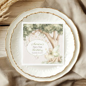 Boho-Wald-Feier-Erstes-Geburtstagsfoto Serviette