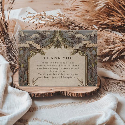 Boho-Wald-Geweih-Hochzeit Dankeskarte