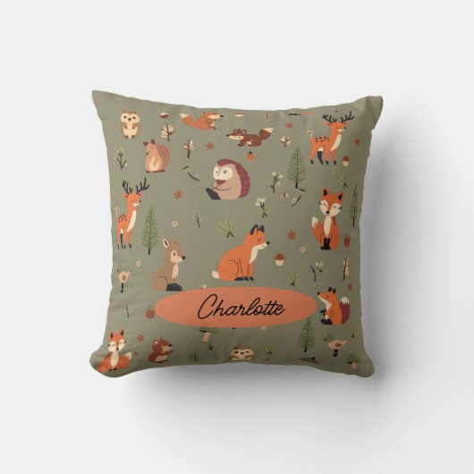 Boho-Wald-Personalisierte Baby Kissen (Vorderseite)